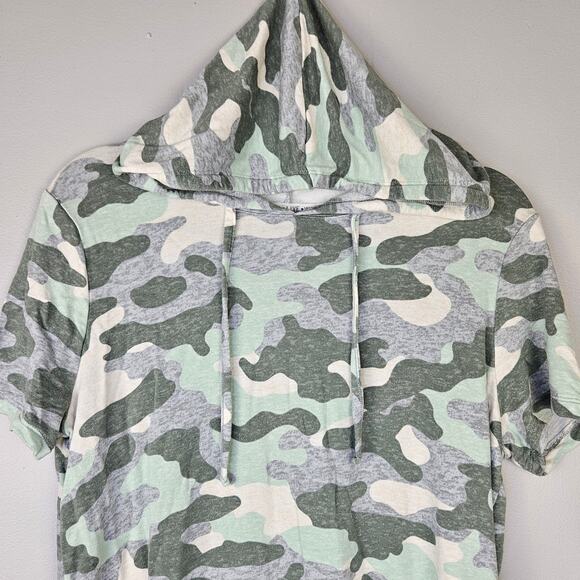 Cato Athleisure Camo Hoodie Dress Women’s Size M Green Gray Soft Casual Everyday - Picture 3 of 9